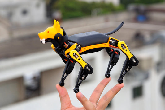 Petoi Robot Dog Bittle on finger tips