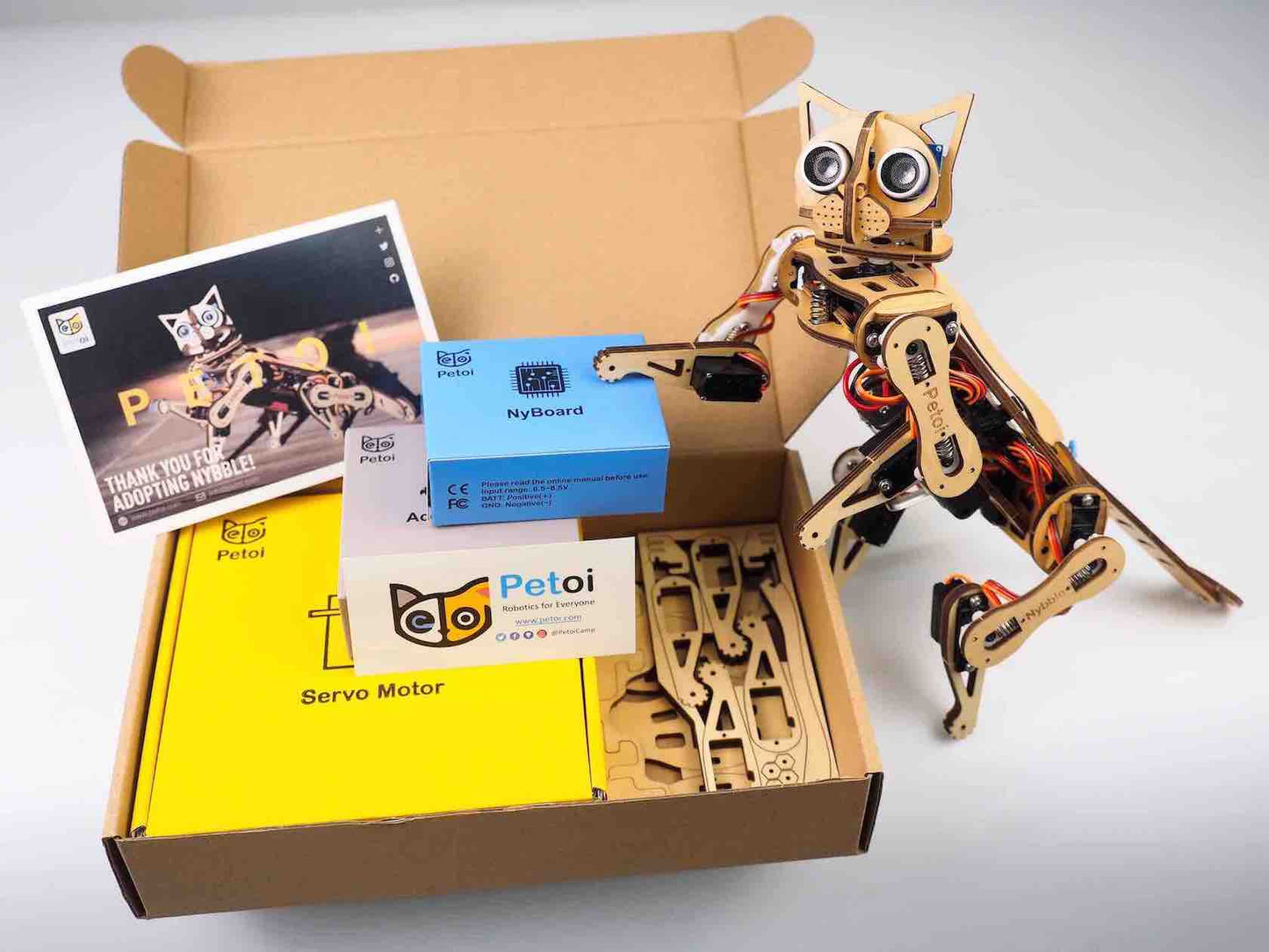 Petoi Nybble robot cat package content