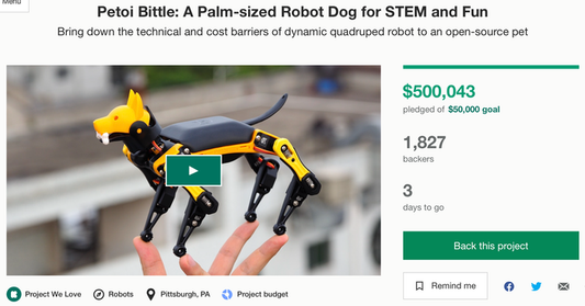 The half-million milestone for Petoi robot dog Bittle kickstarter campaign