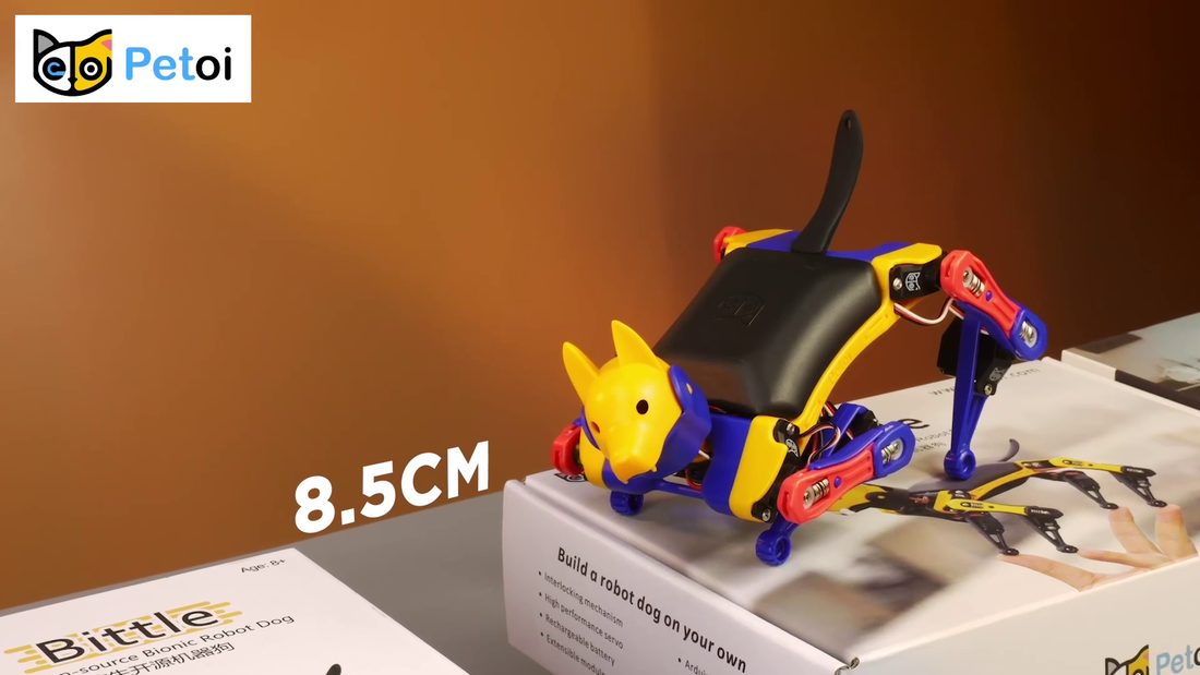 Big steps for robot dog Bittle to walk over a gap - open source quadruped robot kit