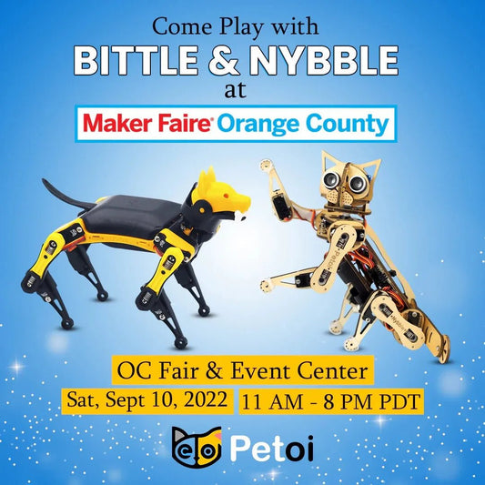 Meet Petoi Open Source Robots at Maker Faire Orange County on Sept 10, 2022 - Petoi